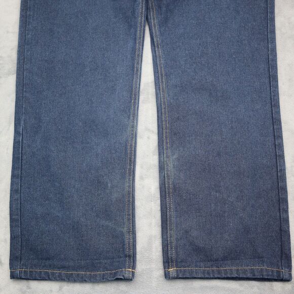 Code One Pants Mens 38 Blue Denim High Waist Flat Front Straight Leg Jeans - Picture 13 of 16